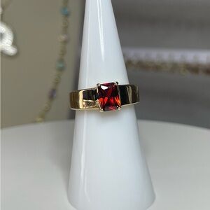 Size 6 Red Cz Band Ring